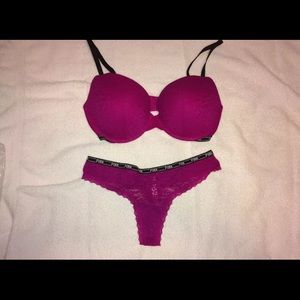 New- VS Pink~Leopard Lace Fuchsia Set